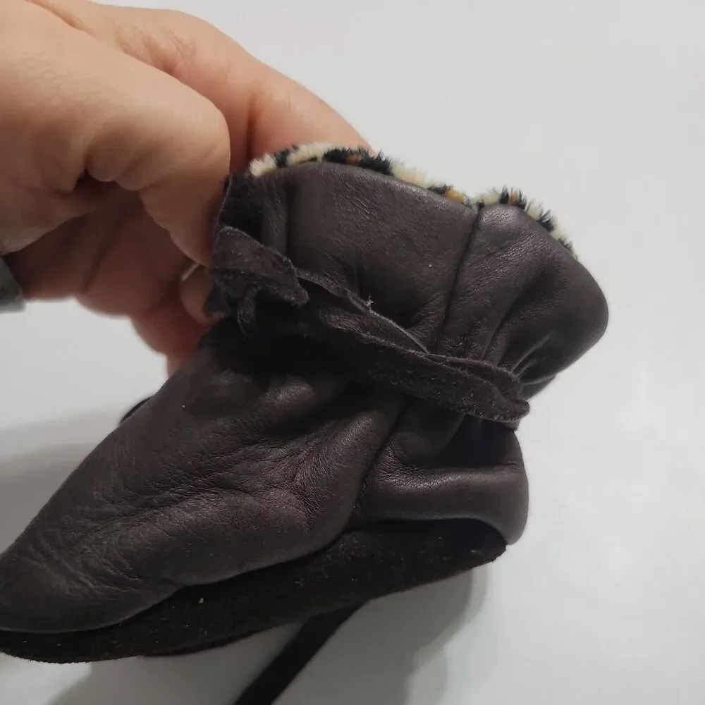 Greier NB Baby Girls Size 1 Winter Boots Brow Pull On Shearling Lined Warm Shoes